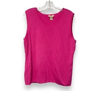 Choices Bright Pink Sleeveless Top Women’s Size XL Rayon Blend Scoop Neck EUC